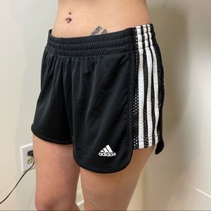 Adidas | Running Shorts Black White Stripes Size Medium